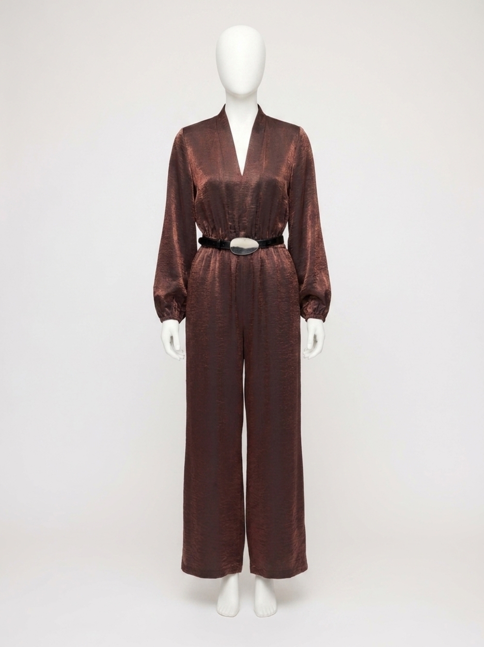 NEW FIFTEEN TWENTY skyler v-neck relaxed jumpsuit in brown